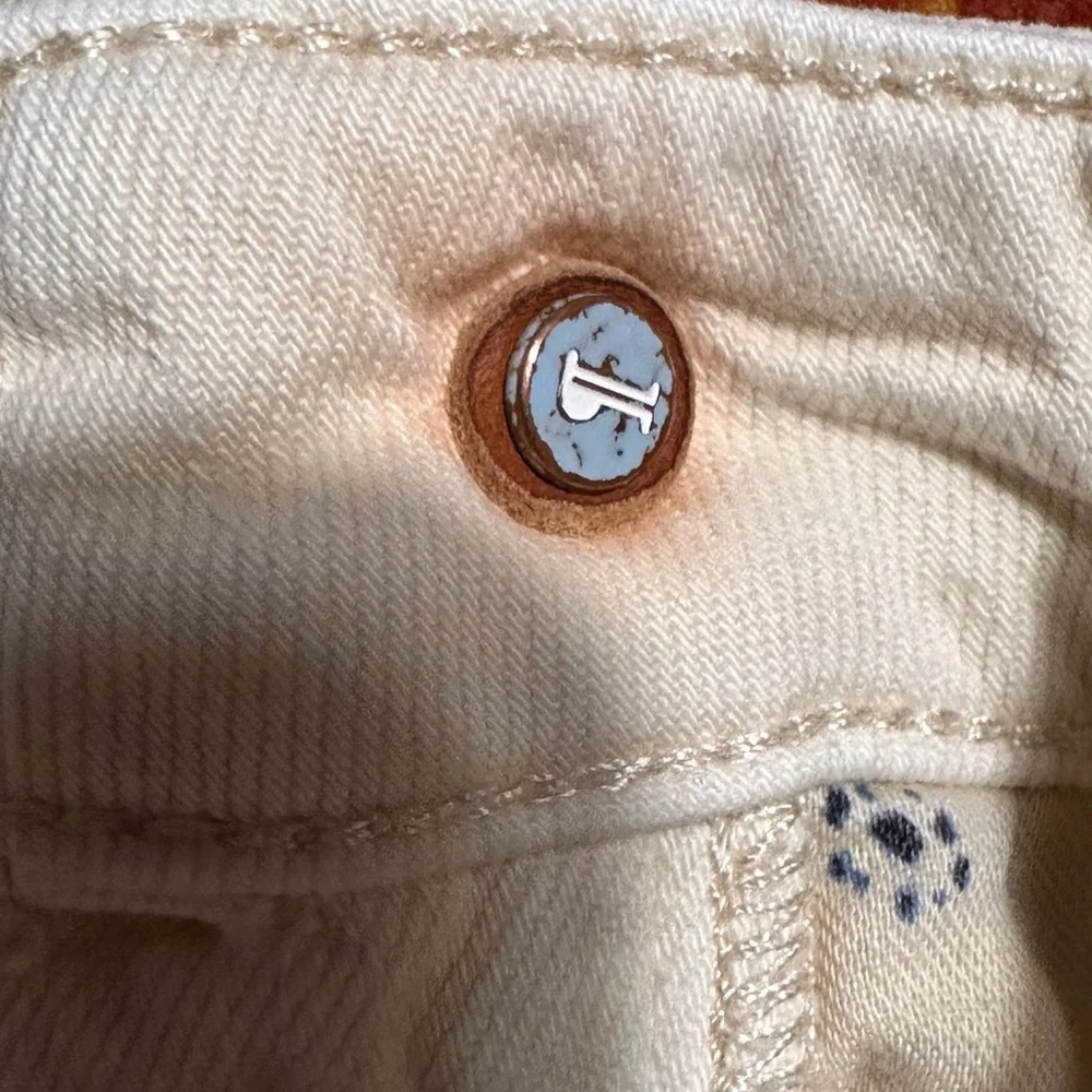 Pilcro Anthropologie The Breaker Pants Cream Boho Retro Barrel Leg 25 (28x26)